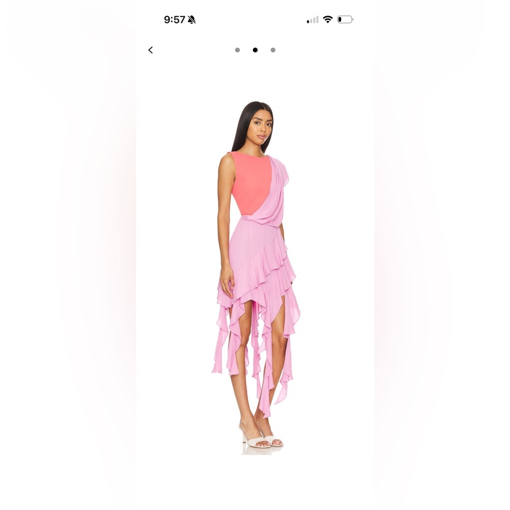 Elegant Pink Ruffled Dress size M Never worn
